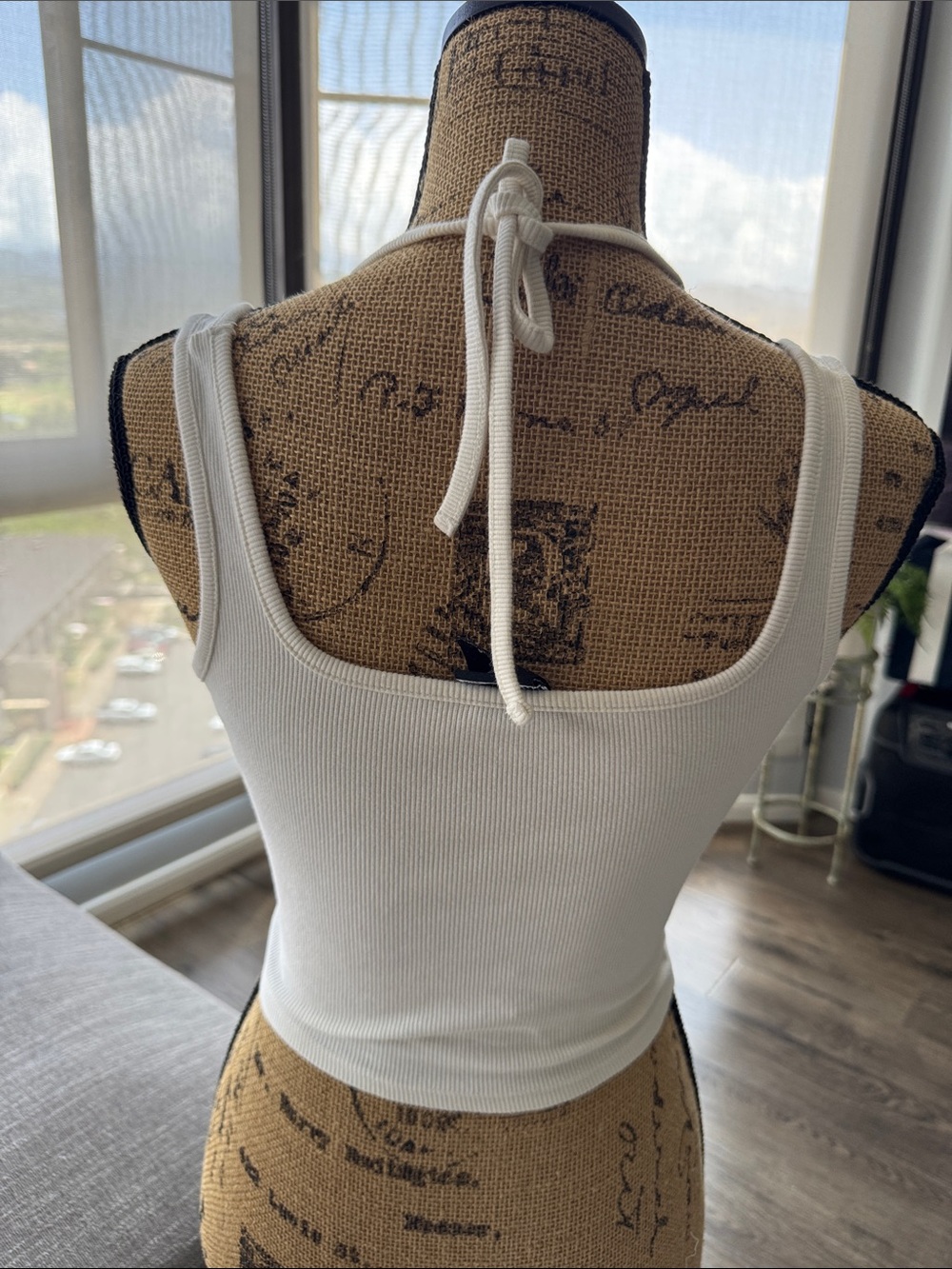 Broken Promises Lace-Up Ivory Tank Top - Picture 5 of 7